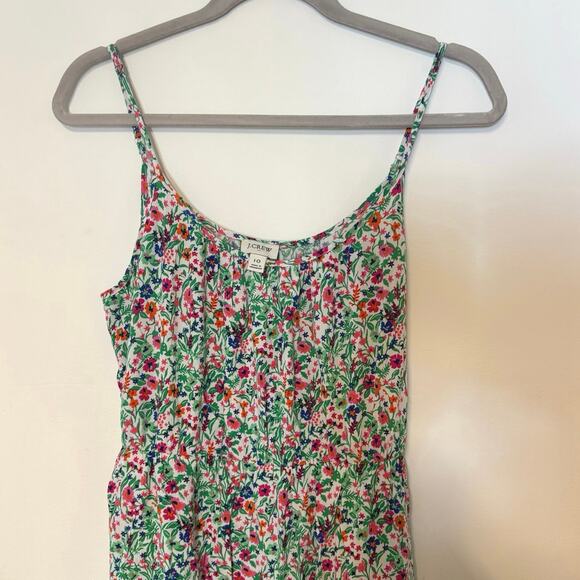 NWOT J.Crew Ruffle Midi Dress With Curved Hem Floral Size 10 - Picture 4 of 6